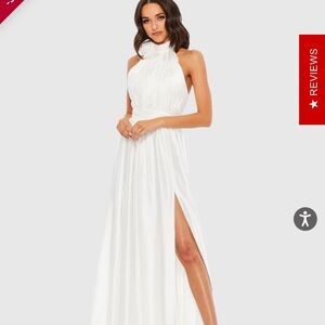 Elegant White Halter Maxi Dress